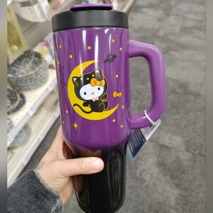 New Hello Kitty Halloween Cat purple black Tumbler 40oz Zak!